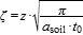 zeta=z*sqrt(pi/(a_soil*t_0))