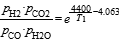 p_H2*p_CO2/(p_CO*p_H2O)=exp(4400/T_1-4.063)